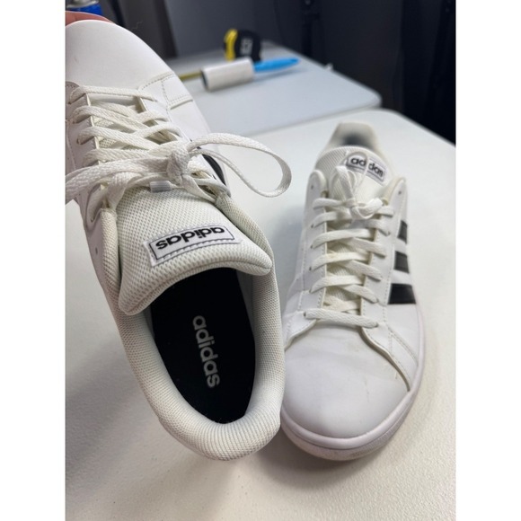 Adidas Grand Court Base White Black  10 Sneakers Mens Shoes Comfort Casual - Picture 6 of 8